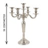 Kandelaar 5-arms - zilver - 50 cm