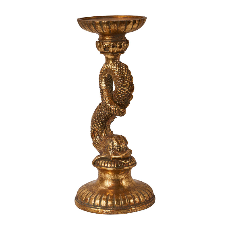Kandelaar vis - goud - 26x11x11 cm