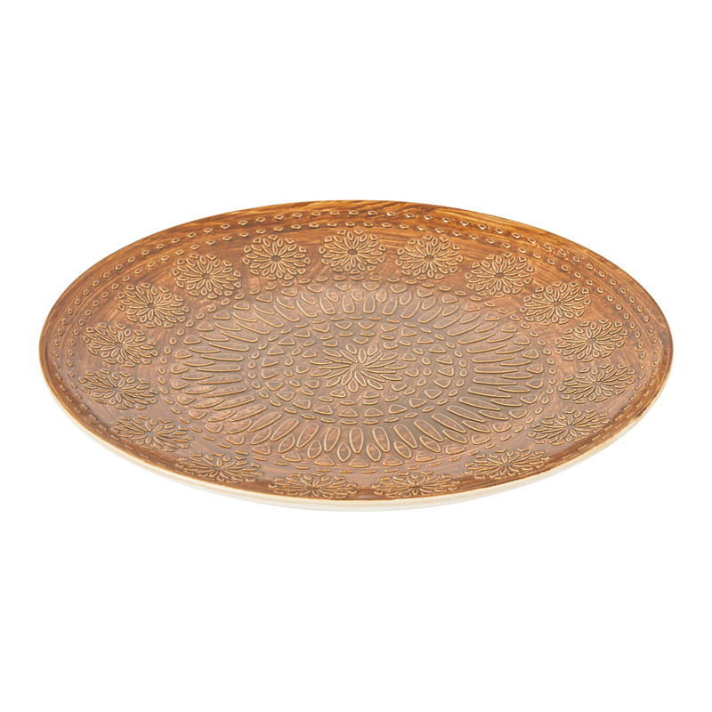 Decoratieplateau oker - ø40x4.5 cm
