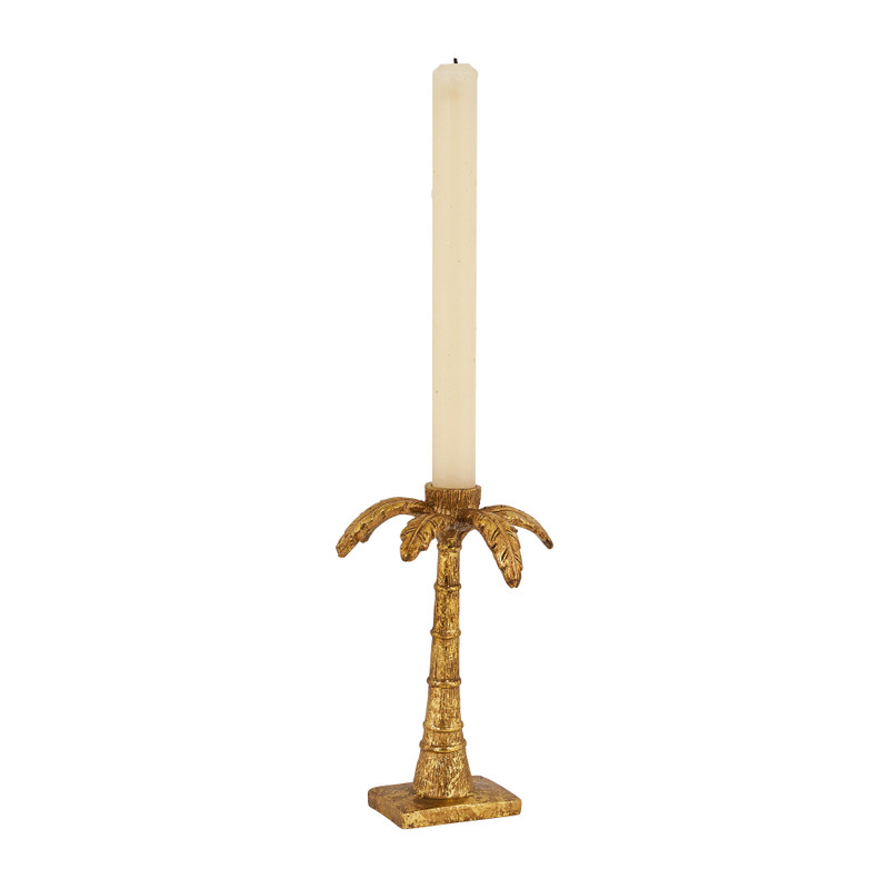 Dinerkaarshouder palmboom - goud - 12x12,5x18,5 cm