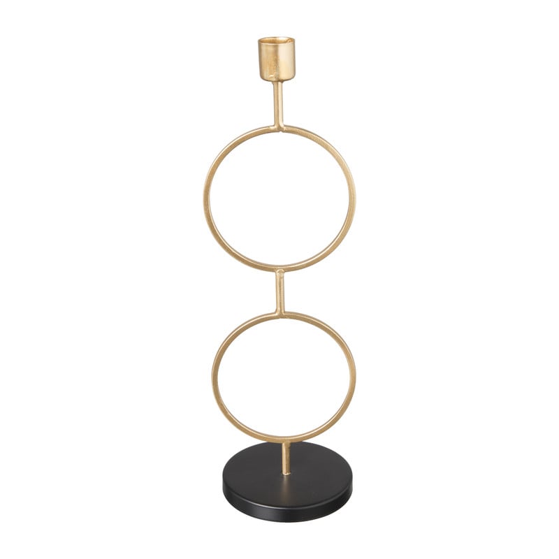 Kandelaar 2 bol – goud - ⌀9.5x33.5 cm