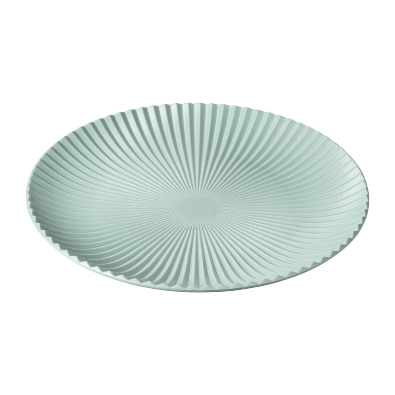 Decoratieplateau ribbel - blauw - ⌀40 cm