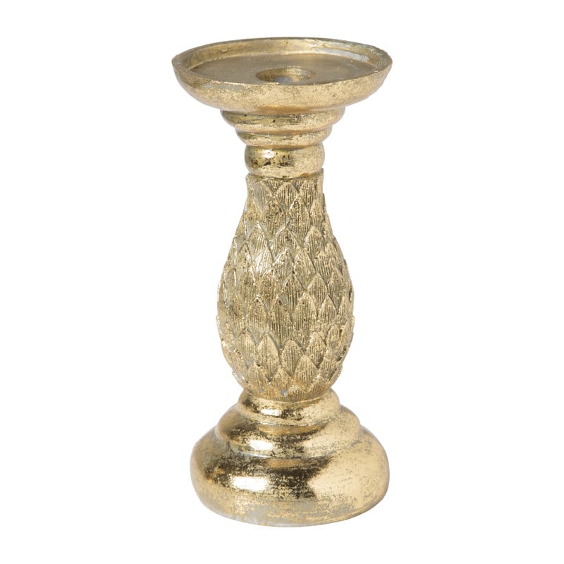Kandelaar pauwveren - goud - ⌀8.5x17.5 cm 