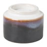 Waxinelichthouder keramiek - wit/bruin - ⌀8x6 cm 