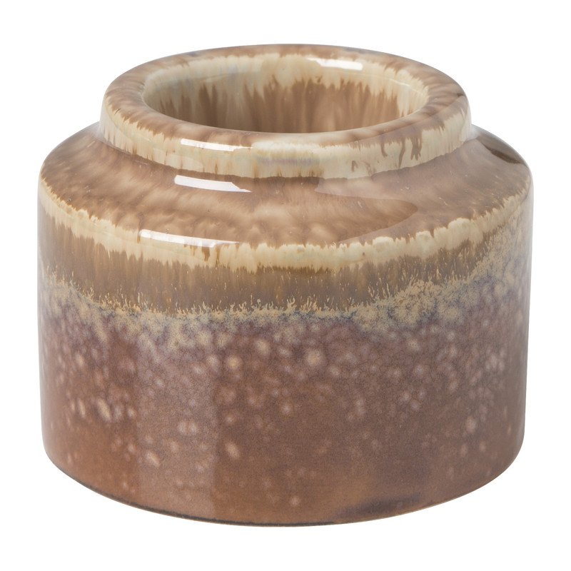 Dinerkaarshouder keramiek - bruin - ⌀8x6 cm 