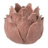 Kandelaar bloem - bordeauxrood - 6.3x6.3x5 cm