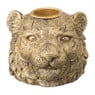 Dinerkaarshouder luipaard - goud - 7x7x6 cm