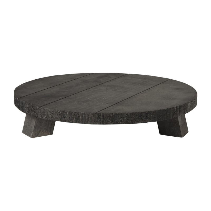 Plateau hout op pootjes - zwart - 30x5,5 cm