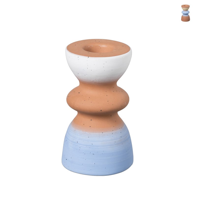 Kandelaar terracotta - diverse varianten - 5.3x9 cm