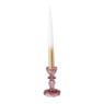 Kandelaar vintage glas - roze - ø7x10 cm 