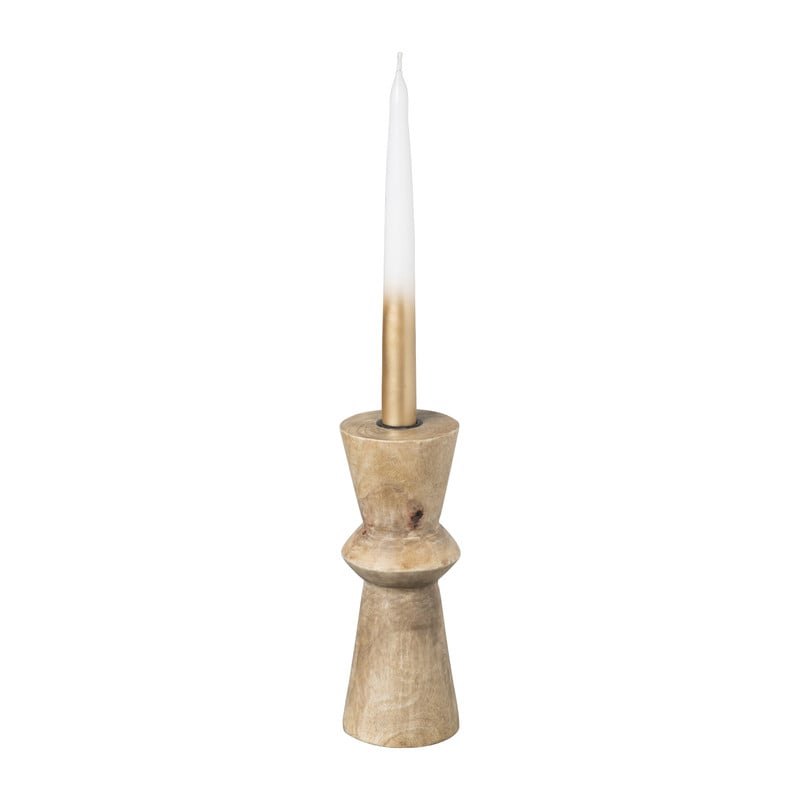 Kandelaar hout geometrisch - ø7x20 cm 