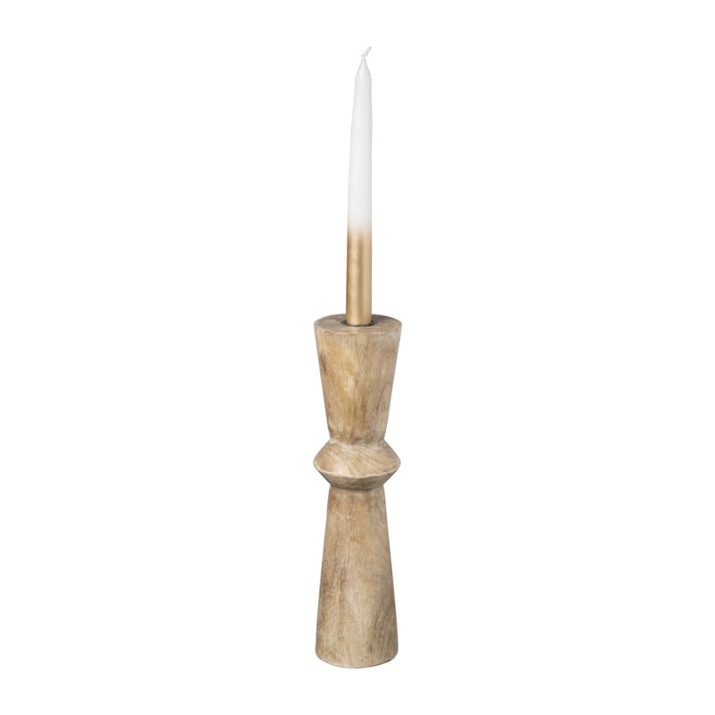 Kandelaar hout geometrisch - ø8x30 cm 
