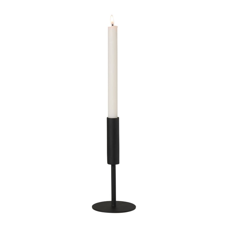Kandelaar smal hoog - zwart - ø9x19.5 cm