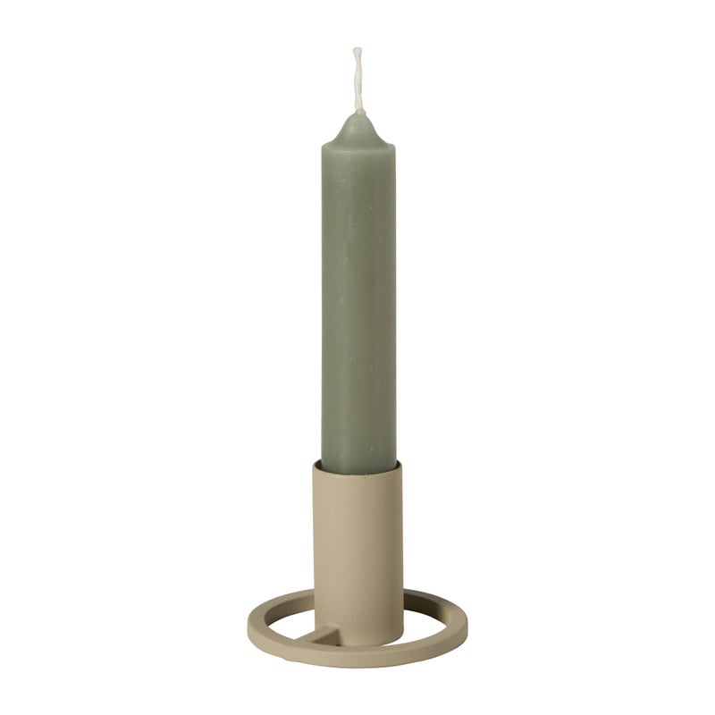 Kandelaar metaal klein - beige - 