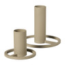 Kandelaar metaal groot - beige - 