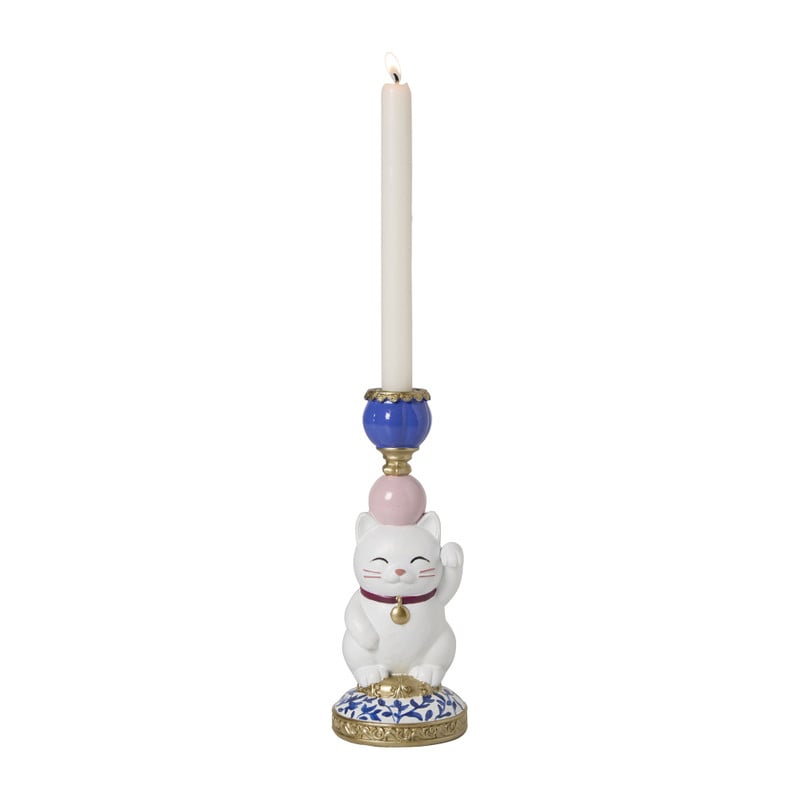 Kandelaar lucky cat - multikleur - 23x7x6 cm