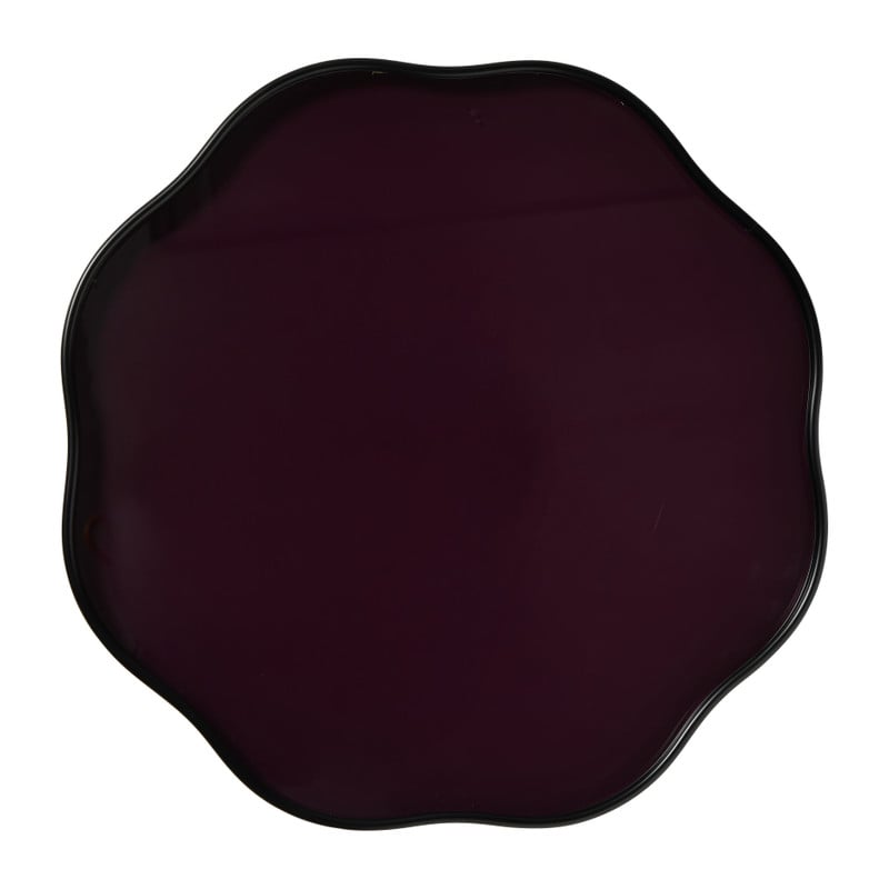 Decoratieplateau glas - bordeaux rood - ø30x2 cm 