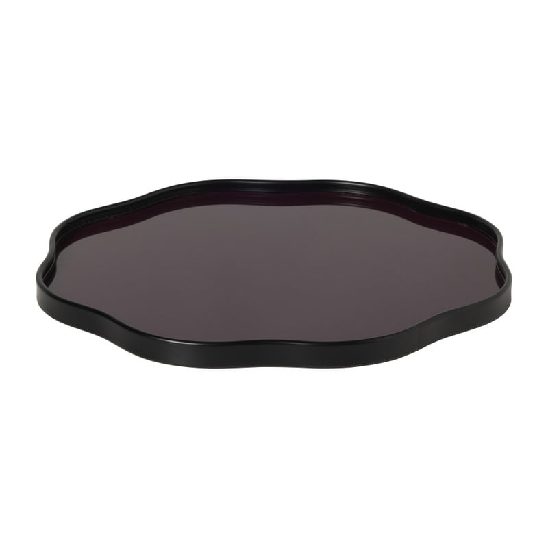 Decoratieplateau glas - bordeaux rood - ø30x2 cm 