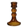 Kandelaar glas 2 bollen - bruin - ø8x13 cm
