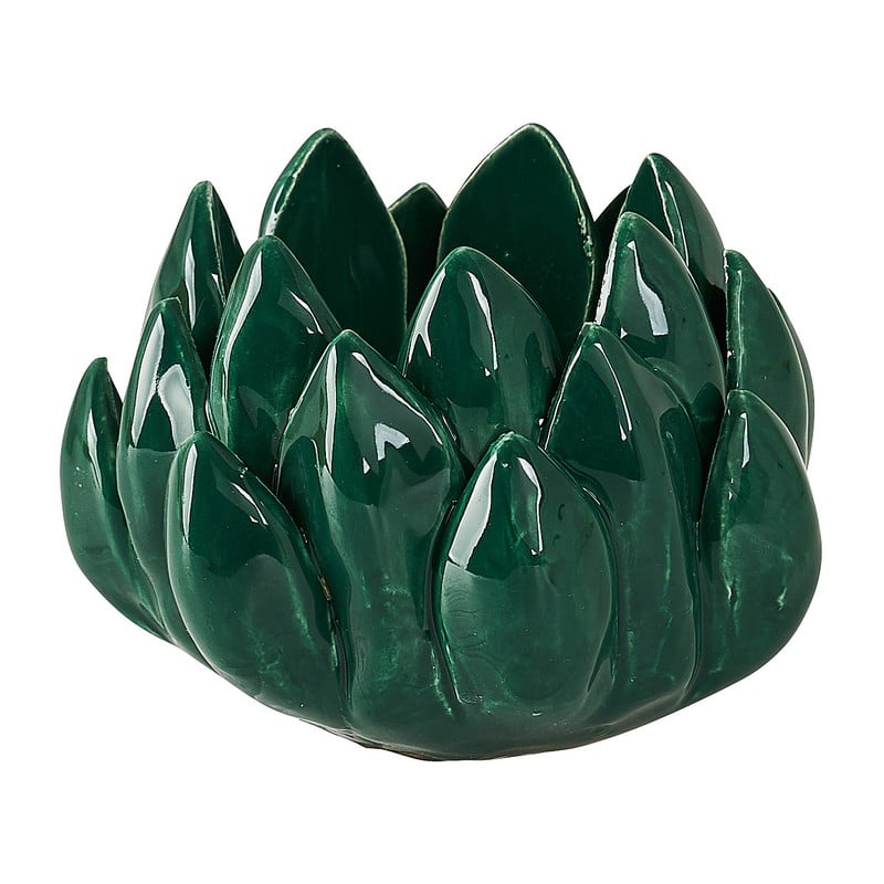 Lotus theelichthouder - blauw/groen - Ø8.2 cm