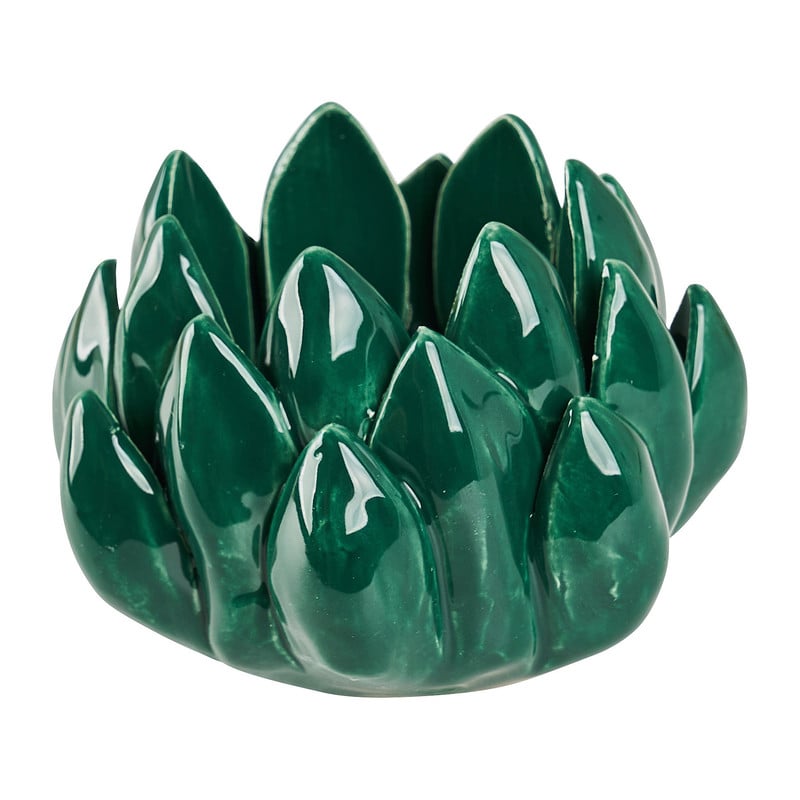 Lotus theelichthouder - blauw/groen - Ø8.2 cm