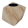 Theelichthouder diamant - hout - 10x10x8 cm