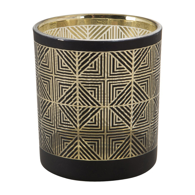 Theelichthouder - streep design -  7x8 cm