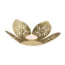 Theelichthouder lelie - goud - ø17x4 cm