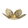 Theelichthouder lelie - goud - ø17x4 cm