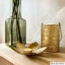 Theelichthouder lelie - goud - ø17x4 cm