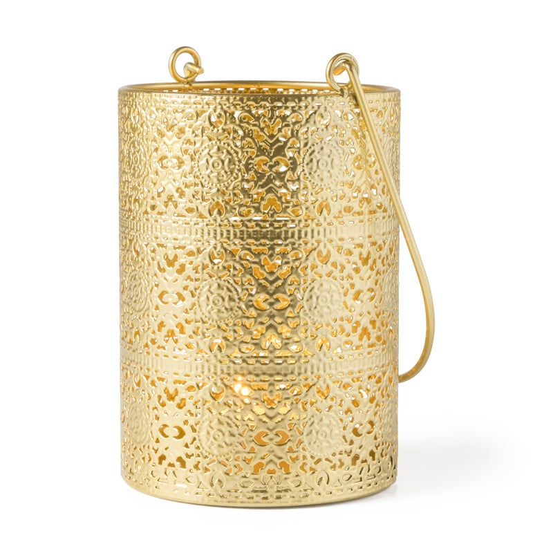 Theelichthouder metaal - goud - ø10x15 cm