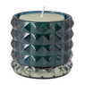 Maxilichthouder blokje - donkerblauw - 9x8.5 cm