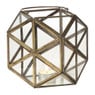 Lantaarn kubus - metaal/glas - 23x15.5x9.5 cm