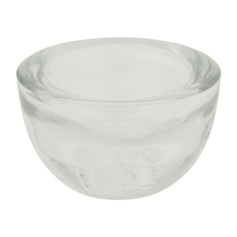 Theelichthouder glas basis - transparant - 8x4.5 cm
