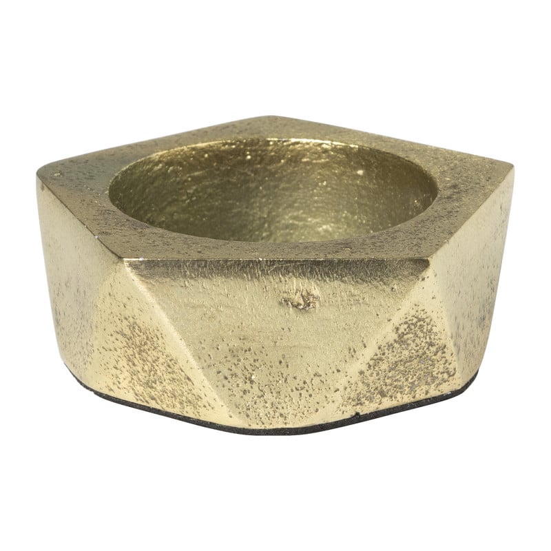 Theelichthouder vijfhoek - goud - ø6.5x2.5 cm 