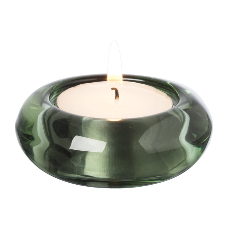 Theelichthouder bol - groen - ø6.5x2.5 cm 