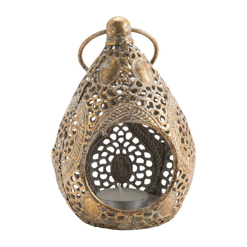 Theelichthouder Barok - met hengsel - 13x13x21 cm