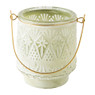 Theelichthouder met hengsel - 9x8 cm - groen