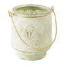 Theelichthouder met hengsel - 9x8 cm - groen