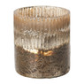 Waxinelichthouder met facet - metallic - ⌀7x8 cm