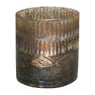 Waxinelichthouder met facet - metallic - ⌀7x8 cm