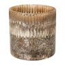 Waxinelichthouder met facet - metallic - ⌀10x10 cm
