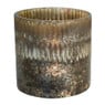 Waxinelichthouder met facet - metallic - ⌀10x10 cm