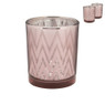Theelichthouder metallic - roze - 7.5x6 cm