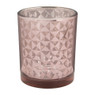 Theelichthouder metallic - roze - 7.5x6 cm