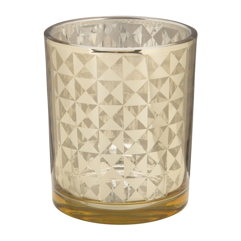 Theelichthouder metallic - goud - 7.5x6 cm