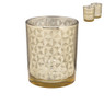 Theelichthouder metallic - goud - 7.5x6 cm