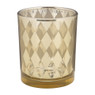 Theelichthouder metallic - goud - 7.5x6 cm