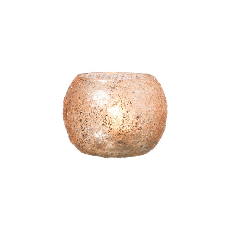 Waxinelichthouder sparkle - bruin - ø9x6.5 cm