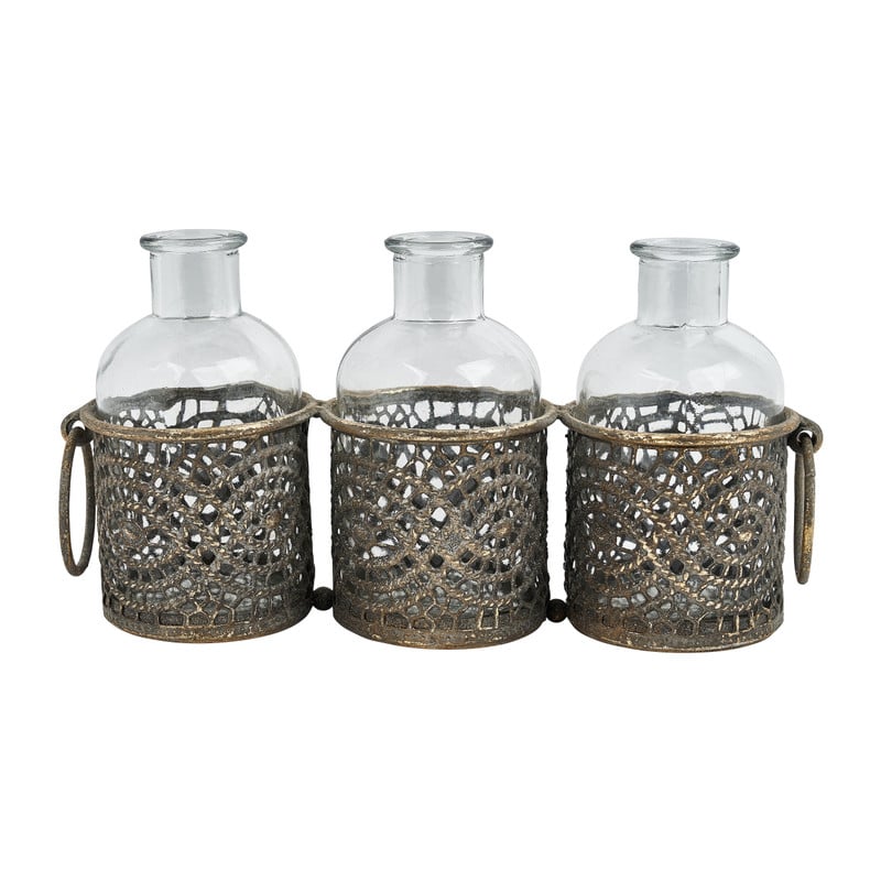 Vaasjes in houder Marrakesh - 25x7x14 cm